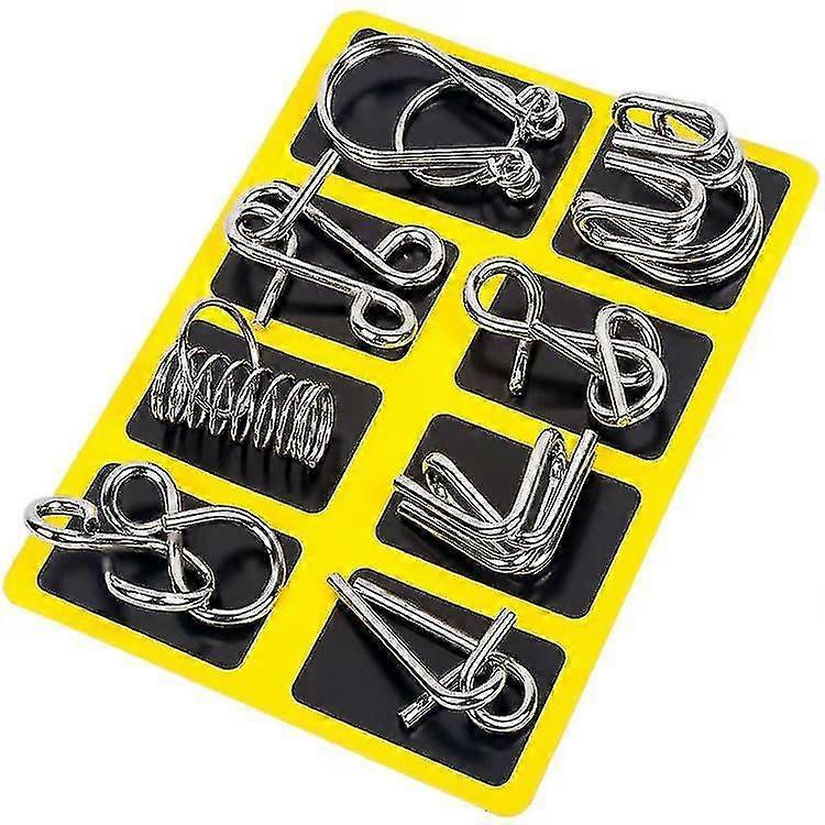 Metal Wire Puzzle Set Of 8/24ks, Brain Teaser Iq Test Disentanglement Iron Link Unlock Interlock Game