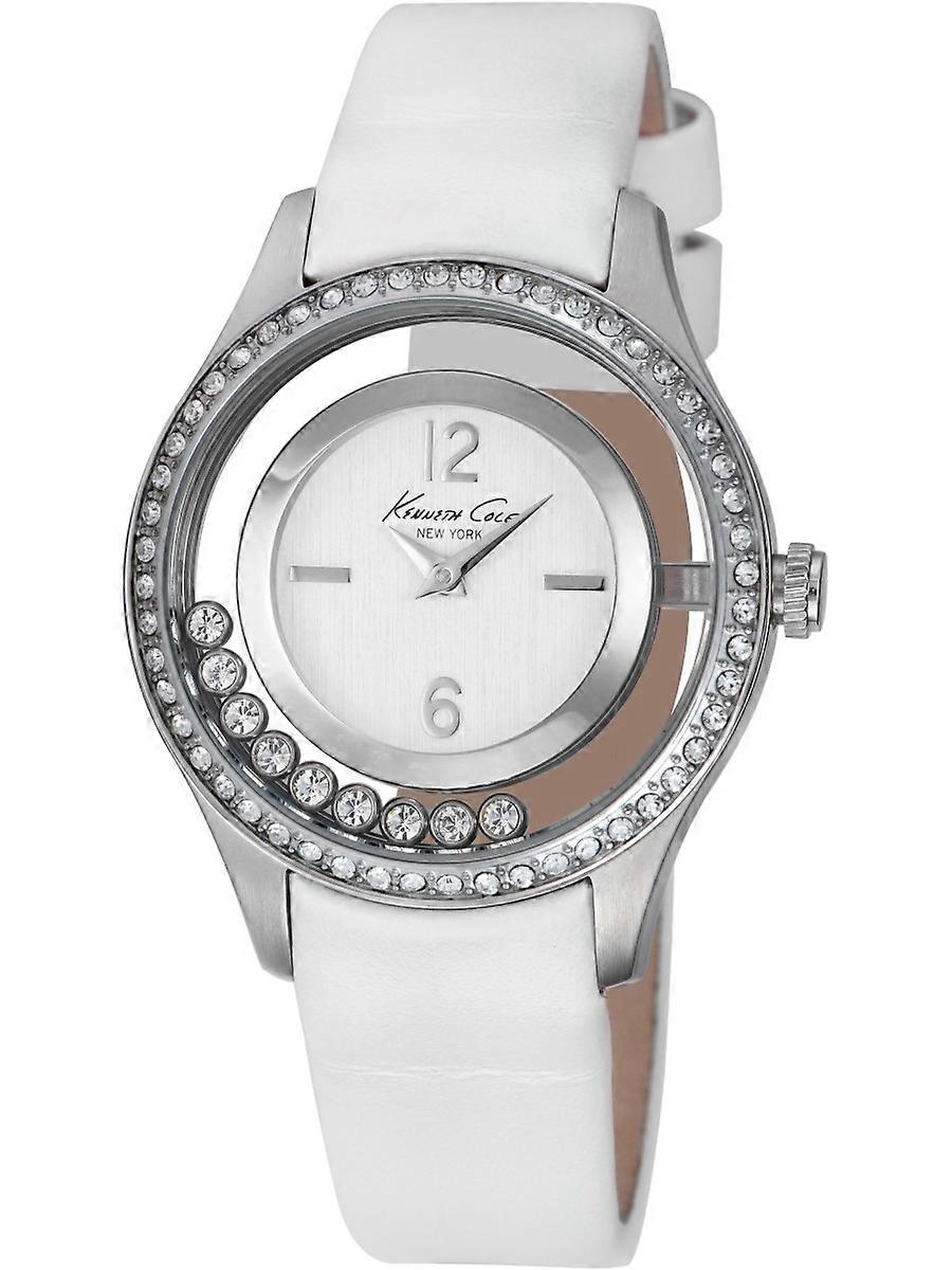 Kenneth Cole Weiß Echtes Leder IKC2881 Damenuhr