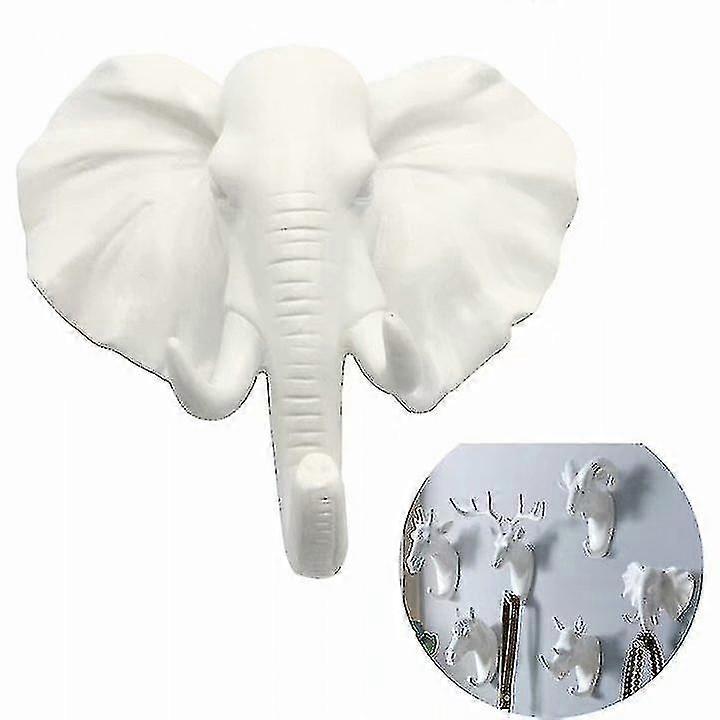 Wall-mounted White Coat Rack Towel Rack Hook Key Carrier