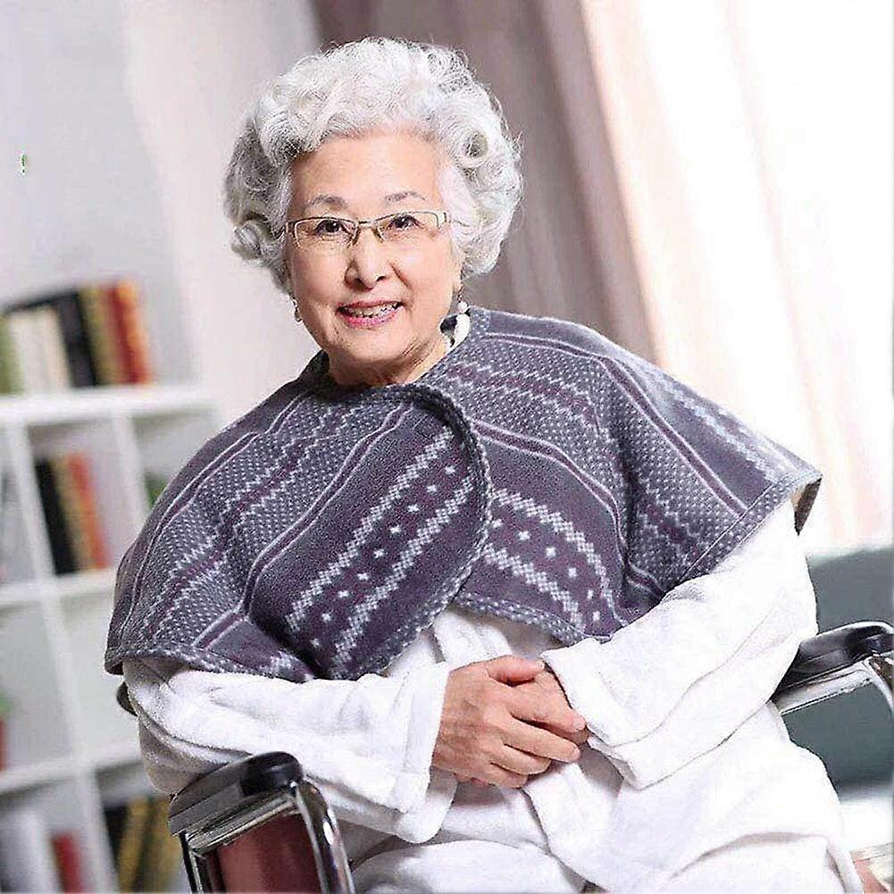 Thickened Wheelchair Blanket for Bedridden Patients, Warm Cape Shoulder Wrap for Seniors, Soft Cozy Design