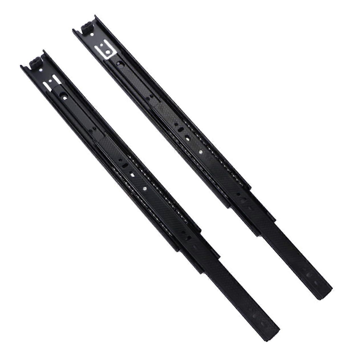 Three Rail Track Drawer Rails with Steel Balls, Damping Buffer, Mute Operation for Office and Home Cabinets