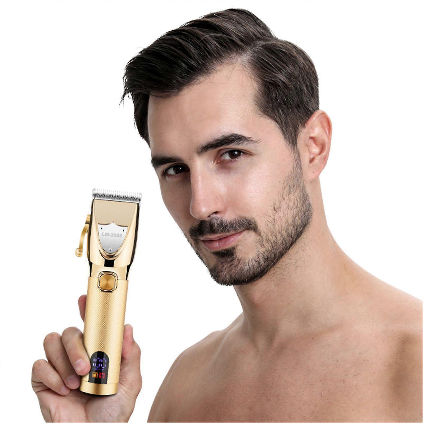 Men Clippers Cordless Barber Hair Cutting Machine Kit Haircut Grooming Set LEDs Digital Display Built-in High Capacity Rechargeable Cell