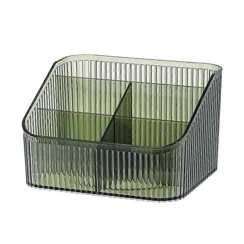 Makeup Organizer Large Capacity Cosmetic Storage Box Make Up Brush Holder Desk Storage Container Green-L