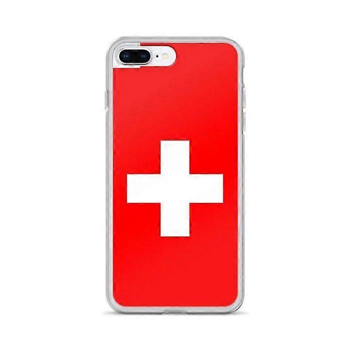 iPhone 7 Plus Case - Switzerland - Flag - Soft - Multicolor - Transparent Silicone