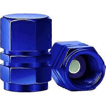8 Packungen Aluminiumreifen Ventilschaftkappen mit Dichtung Universal Hexagon Ventildeckel Ersatz für Autos, SUV, Fahrrad, Motorräder (blau)