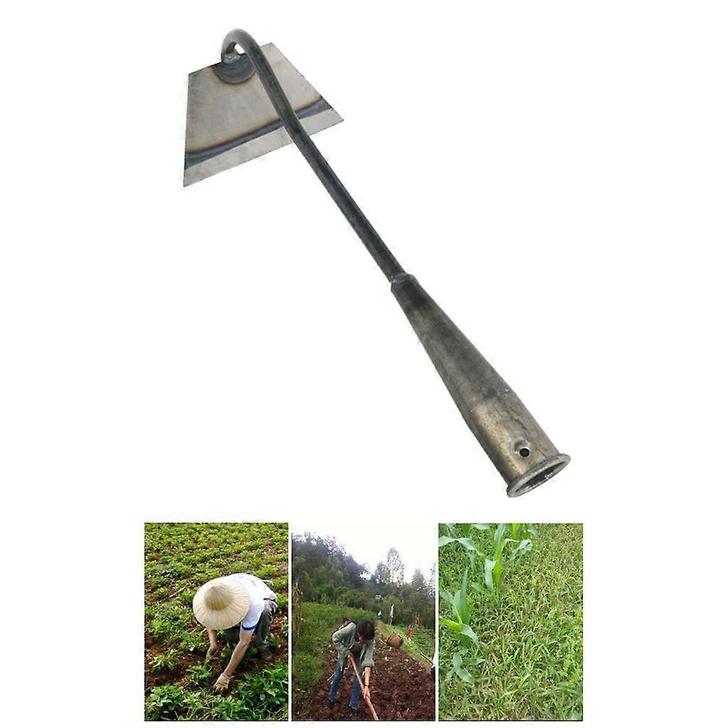 Hand-held All-steel Hardened Hollow Hoe Small Hoe for Weeding and Gardening for Sharp Durable Gardening Gift Multiple St  Square head 47.8cm