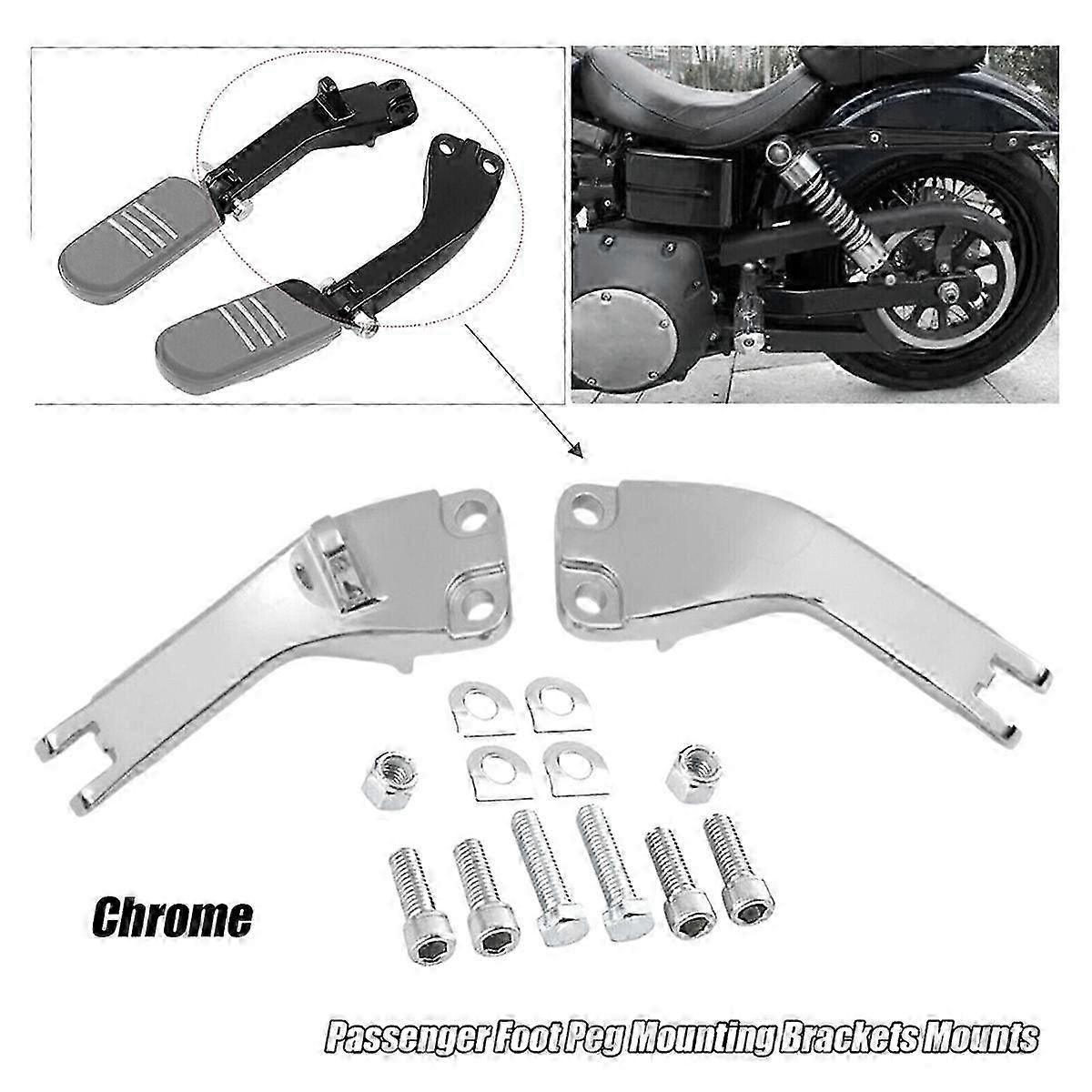 Chrome Passenger Footrest Mount Bracket for Harley 06-17 Super Wide Glide Models