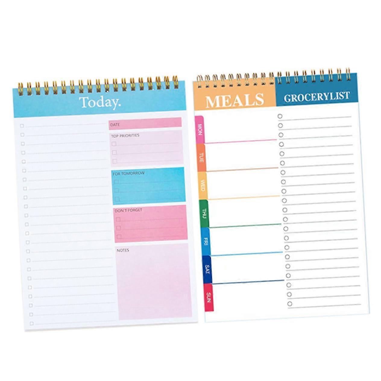 Undated Daily Spiral Bound Note Pad for Work Study Todo List Notebook Thick Paper Ref: 4853