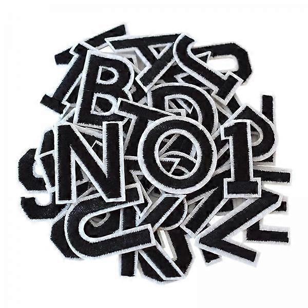 2xIron on Patches DIY Crafts Letter and Number Patches for Shirts Clothes Hats Black