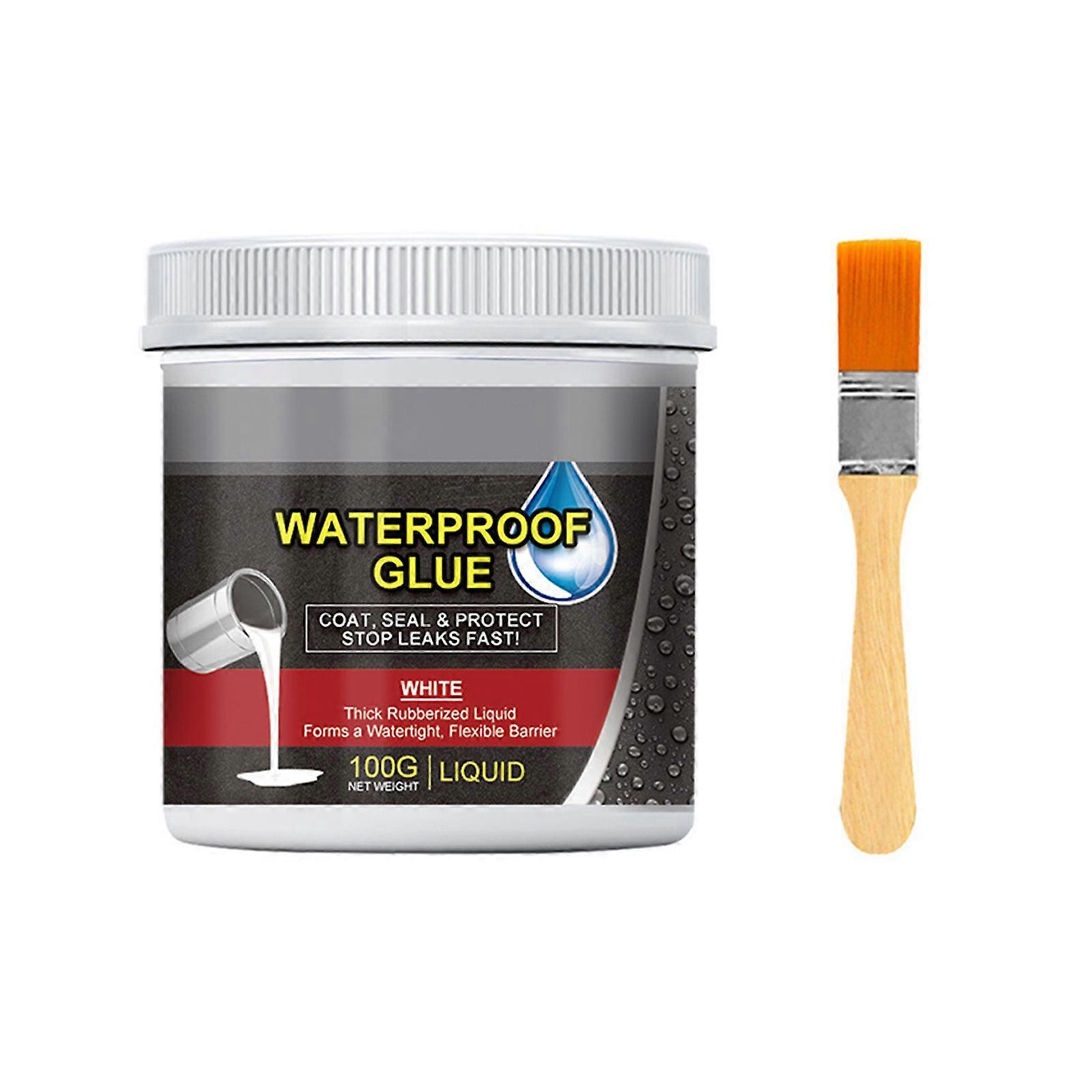 Portable Waterproof Sealant Reliable Repair Option Easy to Use Waterproof Coating with Brush 100g for DIY Enthusiasts White