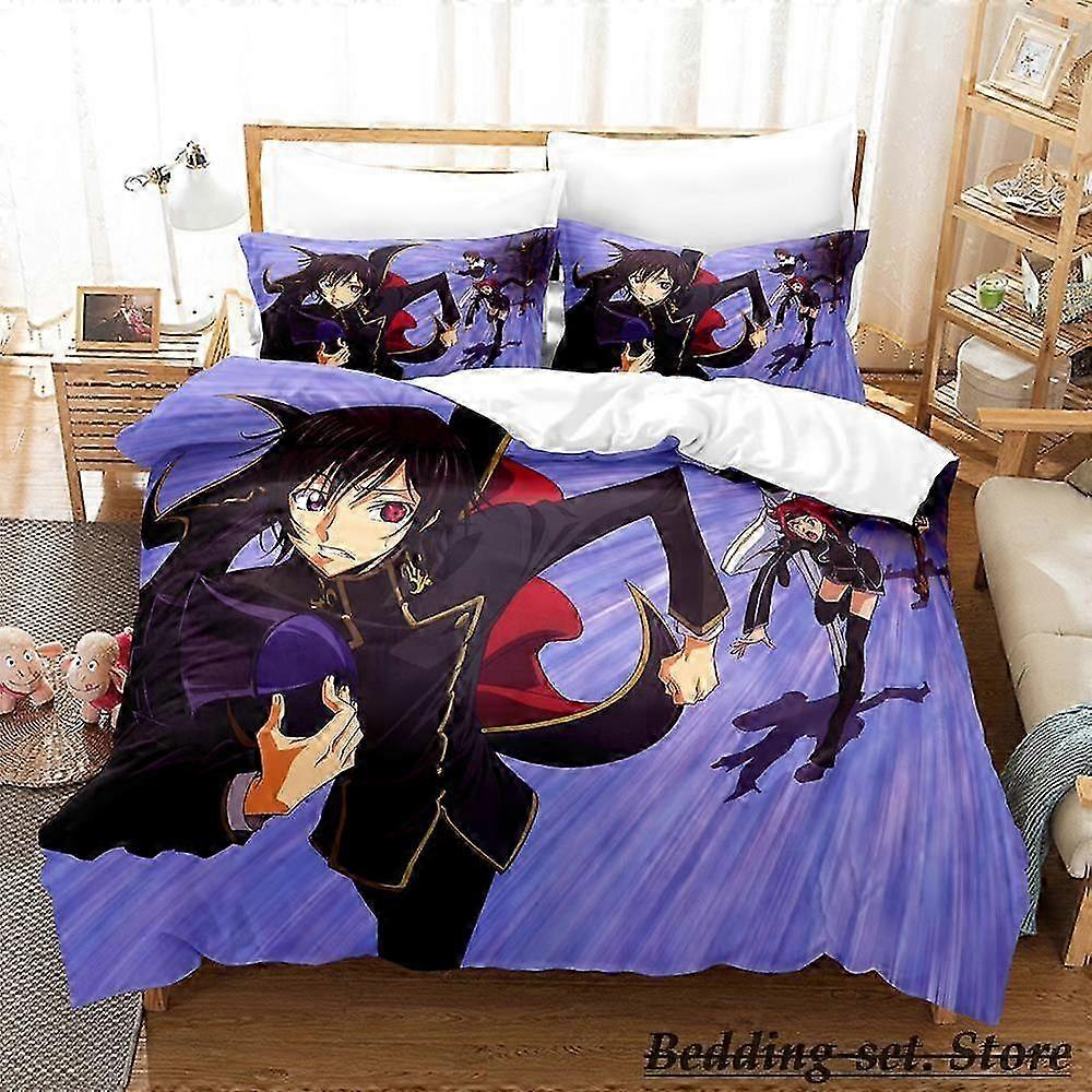 A5036 Bed Sheets Suitable for CODE GEASS Bedding Set, Adult and Kid Bedroom Duvet Cover 3-Piece Bedding Set (1 Duvet Cover + 2 Pillow Shams)
