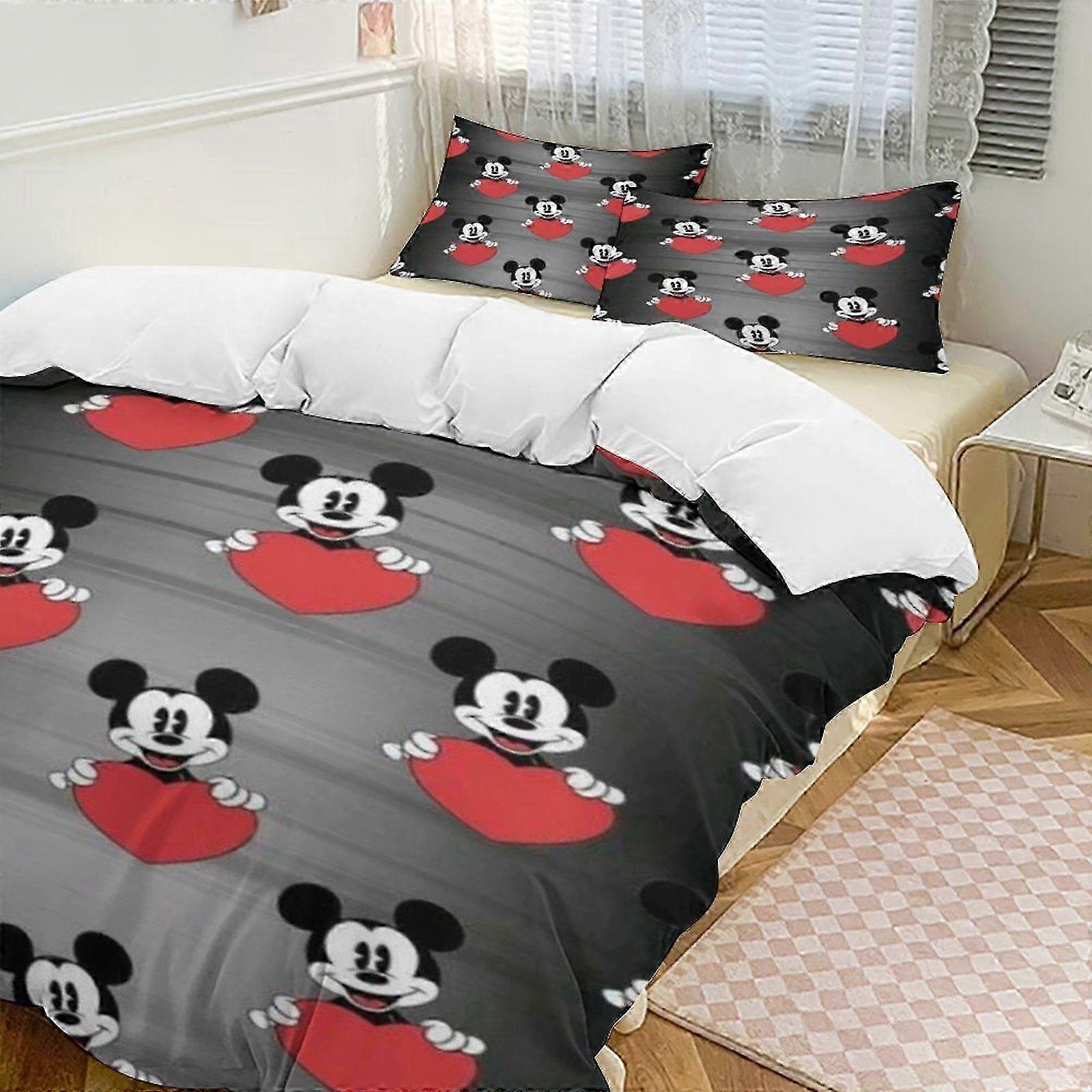 Conjunto de cama de 3 peças com design de desenho animado com capa de colcha e 2 fronhas para crianças e adultos, presente quente e fofo para meninos e meninas