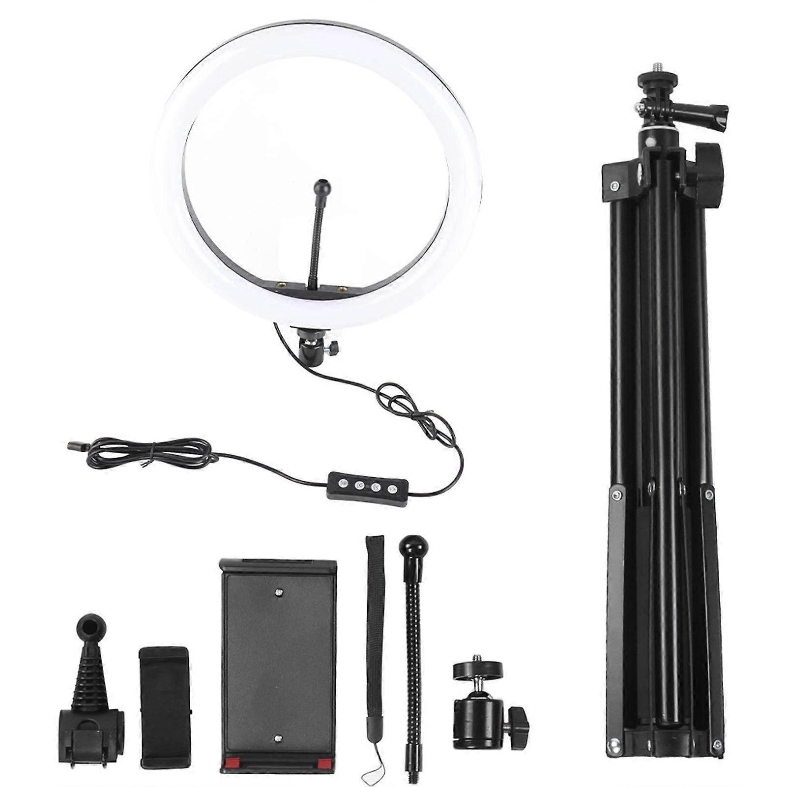 Adjustable LED Ring Light with Tripod - 3 Color Modes, Phone/Tablet Clip, Perfect for Studio