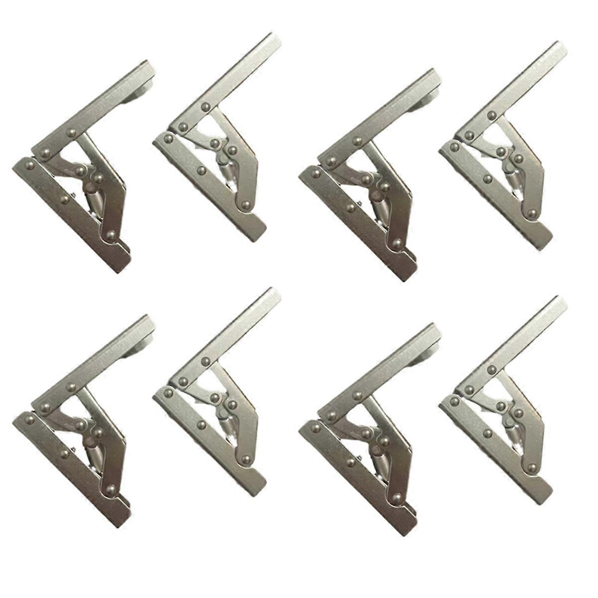 8pcs Self-Locking Folding Hinges Brackets Spring for Replace Old Hinges Cabinets Installation Tools