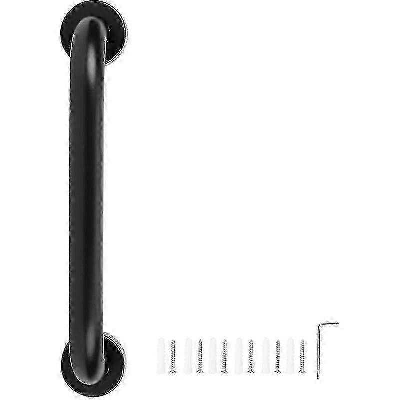 ブラックアルミニウムバスルームグラブバー-バスタブ用滑り止め安全ハンドル(30cm)