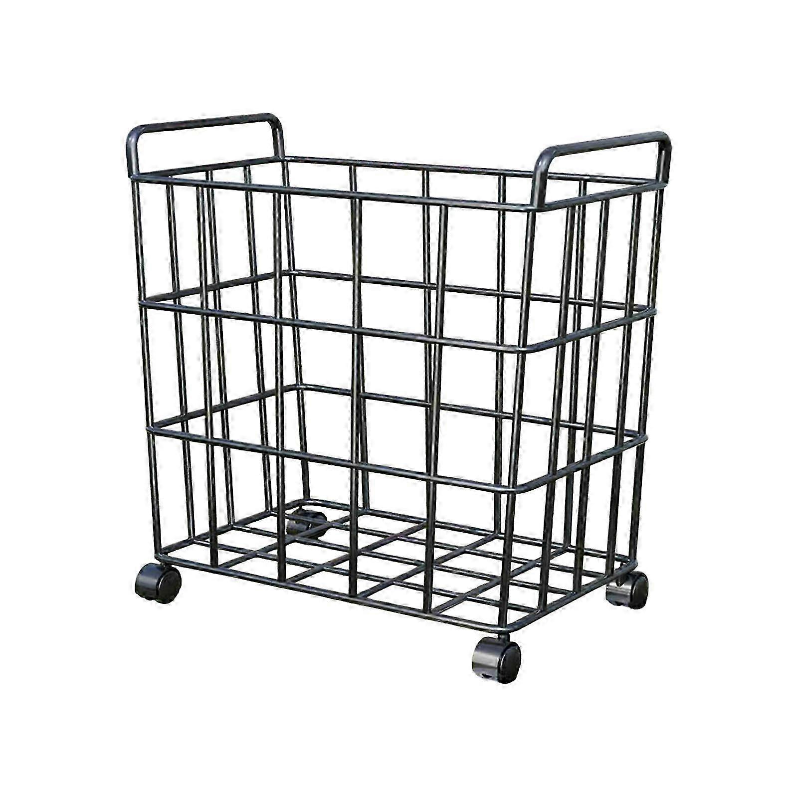 (שחור M) עגלת אחסון כדור ספורט ברזל עגלת כדור נוחה למוסכים חדר כושר שחור L