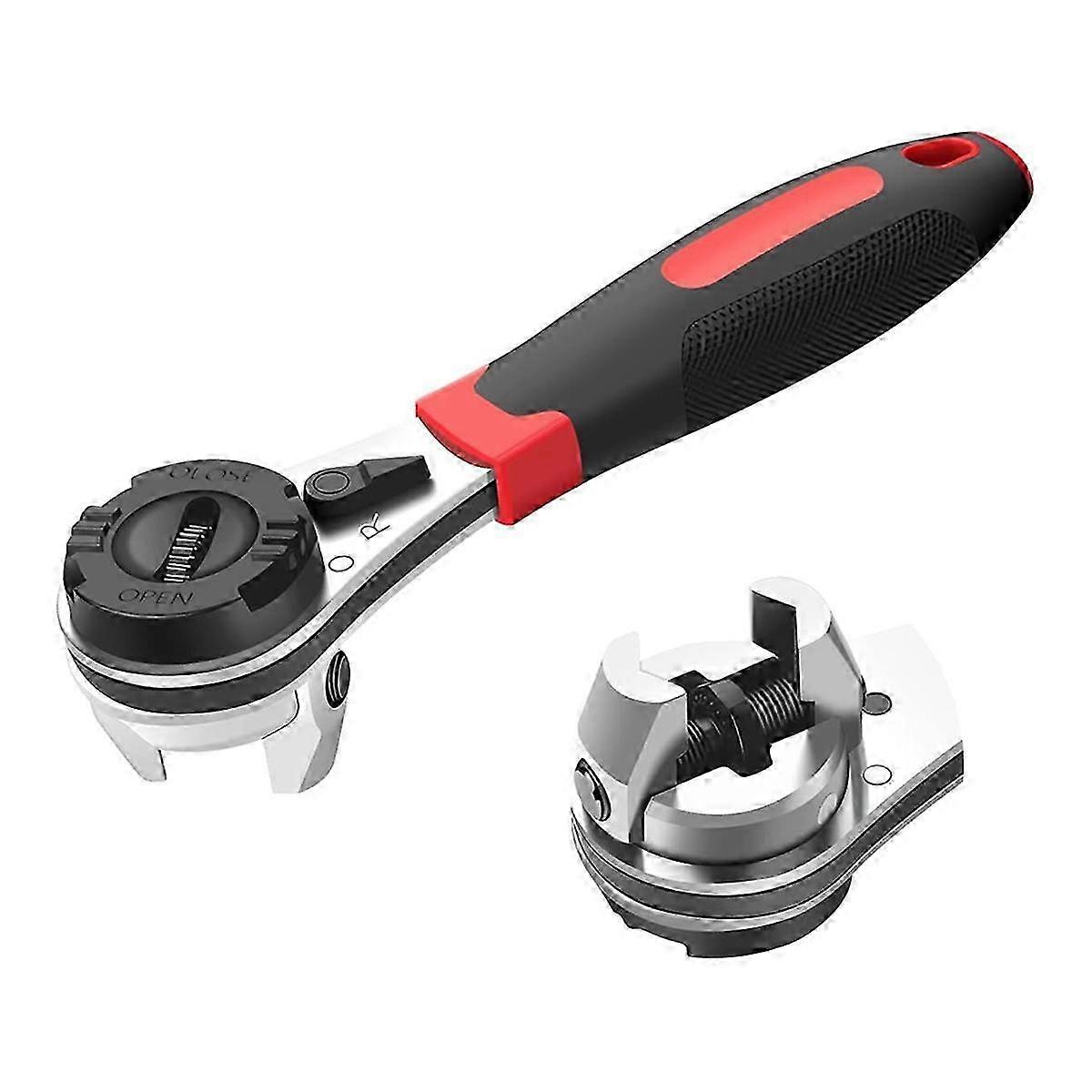 Adjustable Socket Ratcheting Wrench 6-22mm Non-Slip Handle Spanner Tool