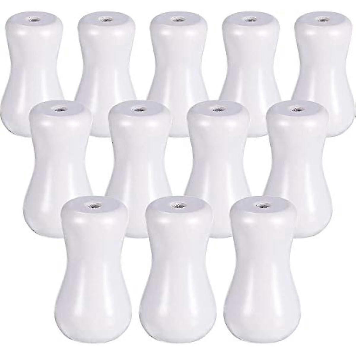 12pcs Wood Cord Tassels for Window Blinds Pull Ends Knobs Drops White