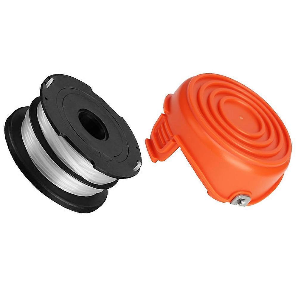Replacement Spool + Spool Cap for Black & Decker GH750 GH710 GH700 Lawn Mower, DF-065-BKP RC-065