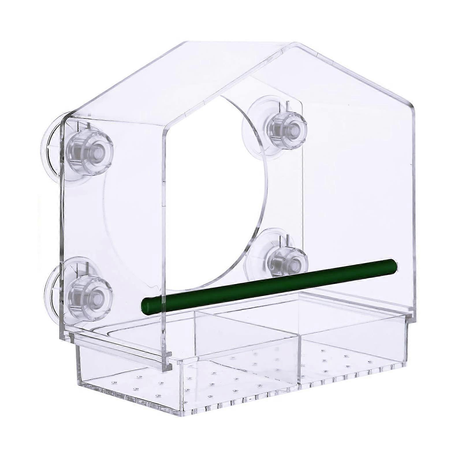 Window Bird Feeder with Extra Strong Suction Cups and Removable Drainage Tray for Wild Birds, Finches, and Cardinals