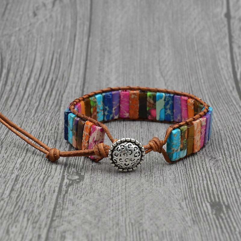 7 Chakra Imperial Jasper Natural Stone Bead Wrap Bracelets Jewellery Collection