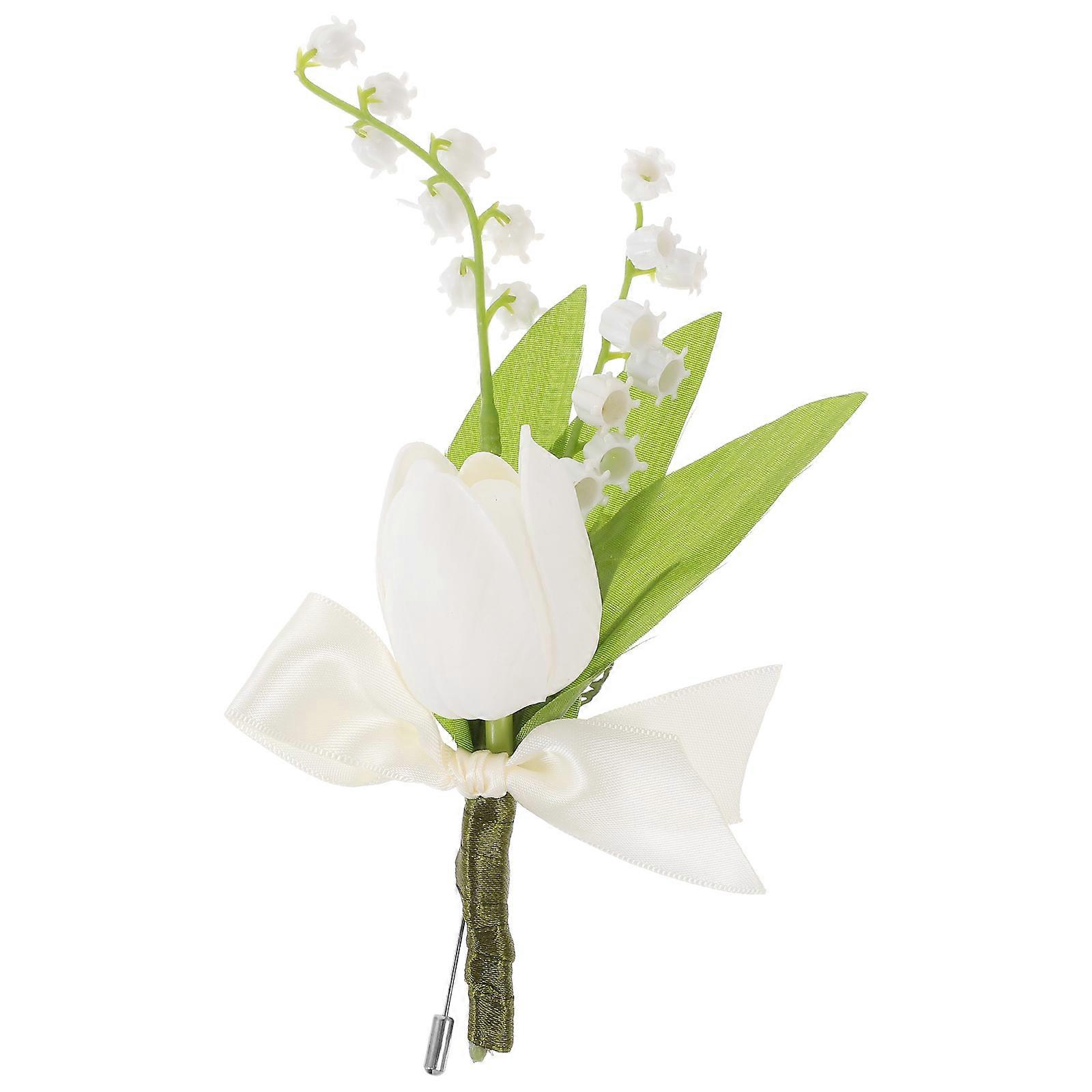 Wedding Decorative Boutonniere for Grooms, Firmly Attached to Garments
