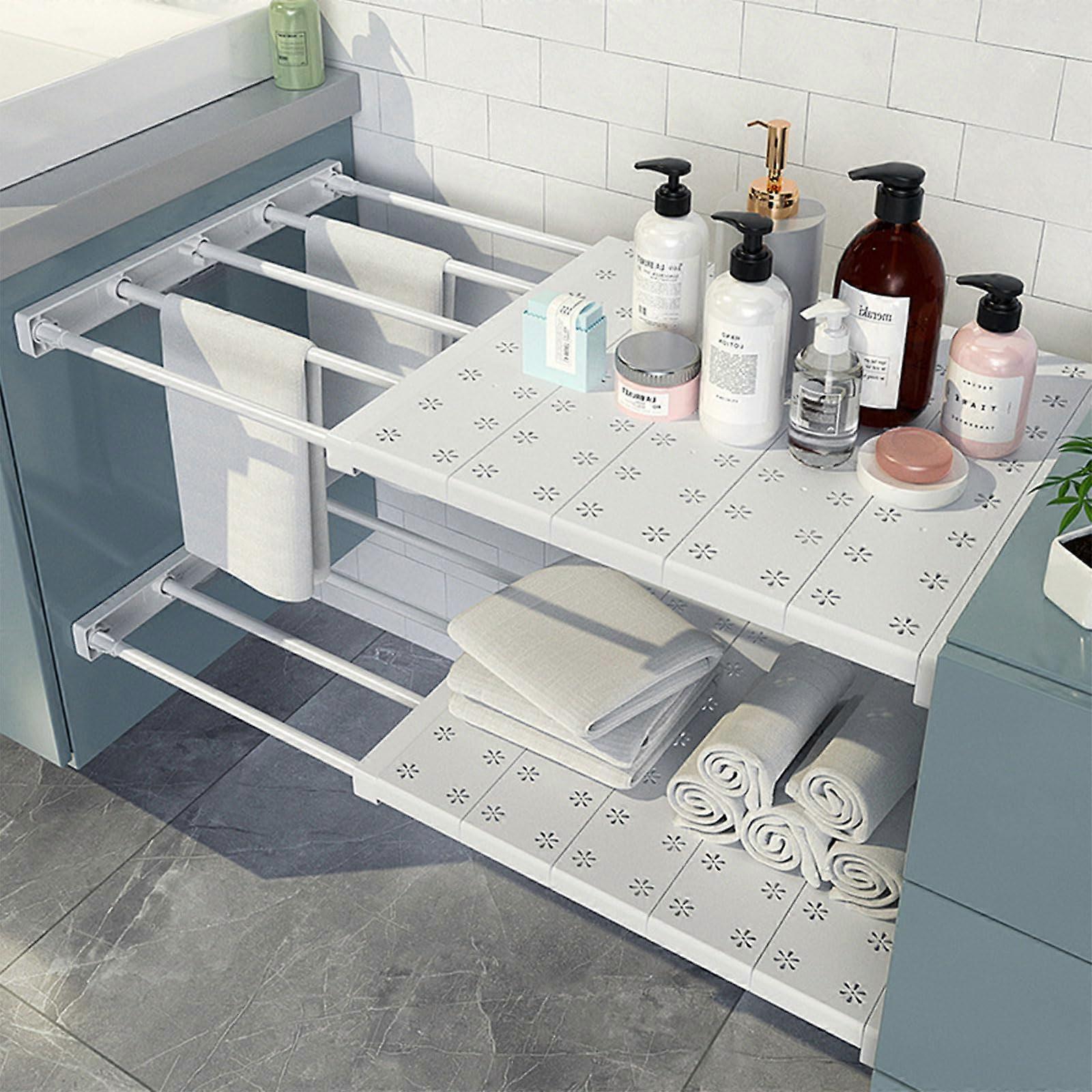 Adjustable Shelves for Cupboard, Expandable, NailFree Telescopic Shelf 3860CM