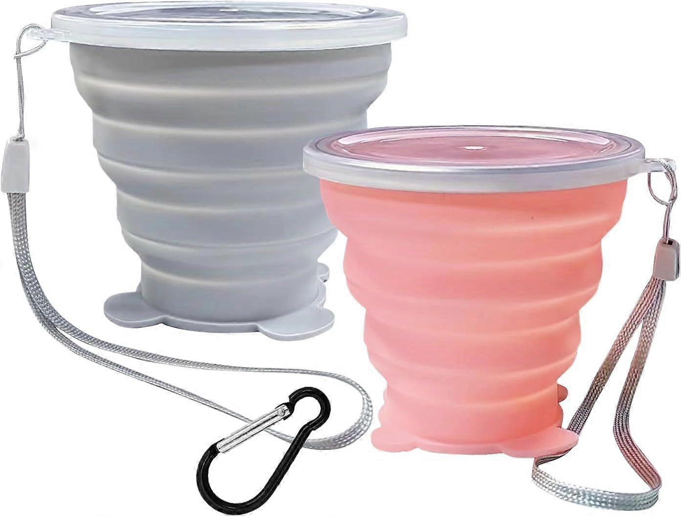 2025 Latest Model 2 Pcs Collapsible Cups, Silicone Collapsible TravelCup