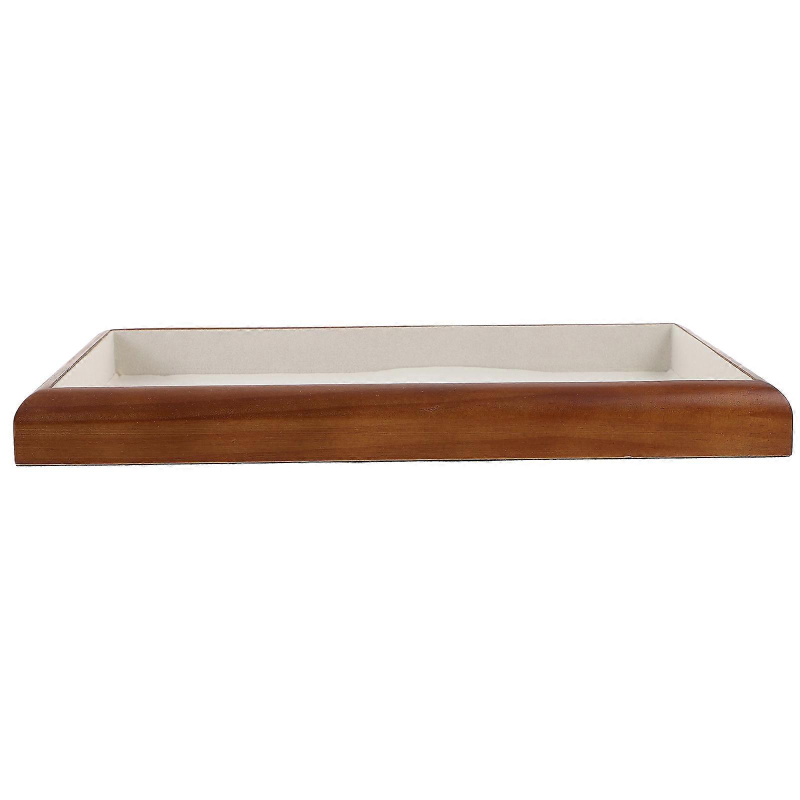 Convenient Jewelry Box Wooden Display Tray Store Display Walnut 30.00X20.00X3.00CM Prevent Loss 1Set