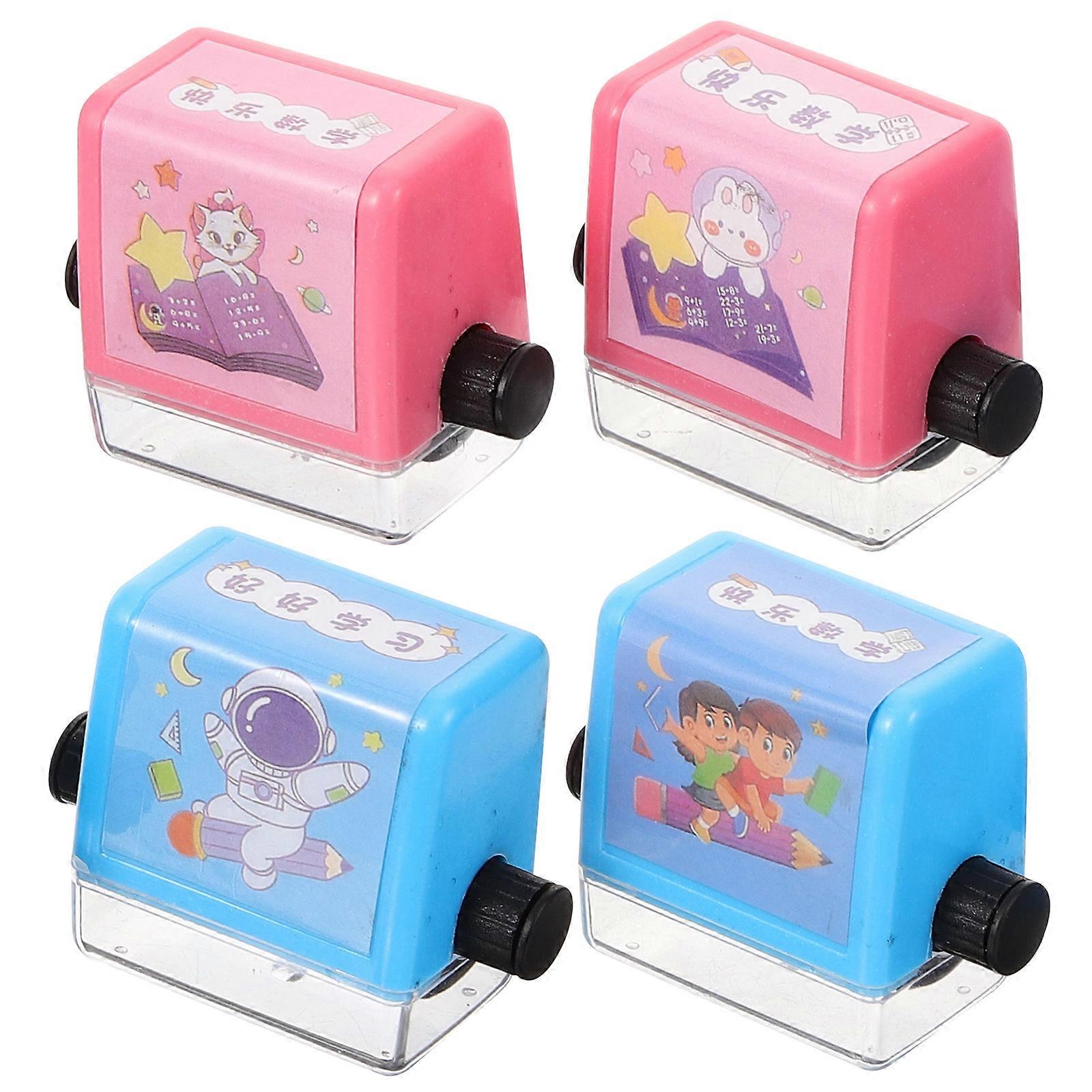 Kids Math Stamp Math Materials Random Question Generation Roller Teaching Stamp 4 Sets