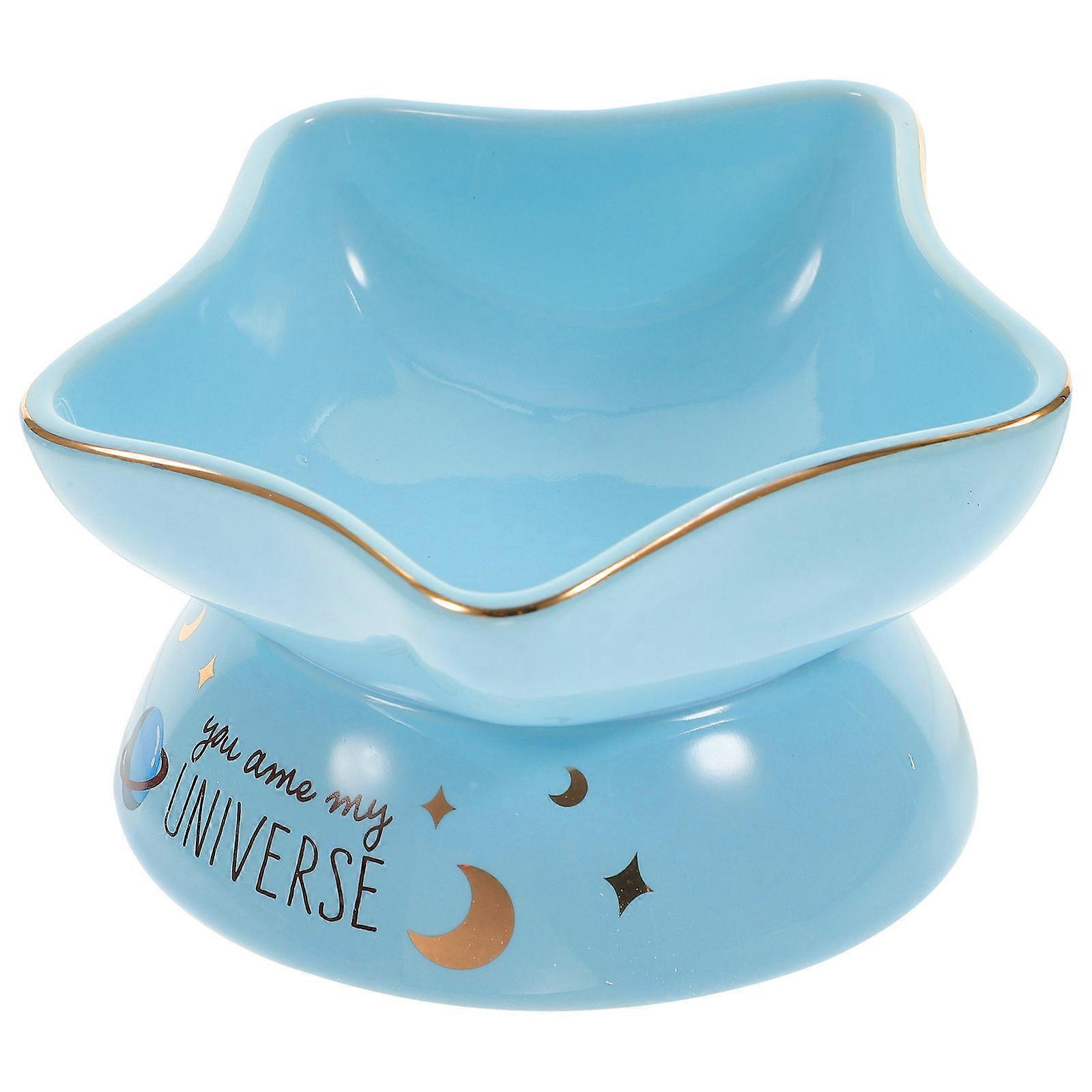 Ceramic Elevated Cat Food Bowl with Non Slip Base for Comfortable Feeding, Durable and Easy to Clean for Home Use