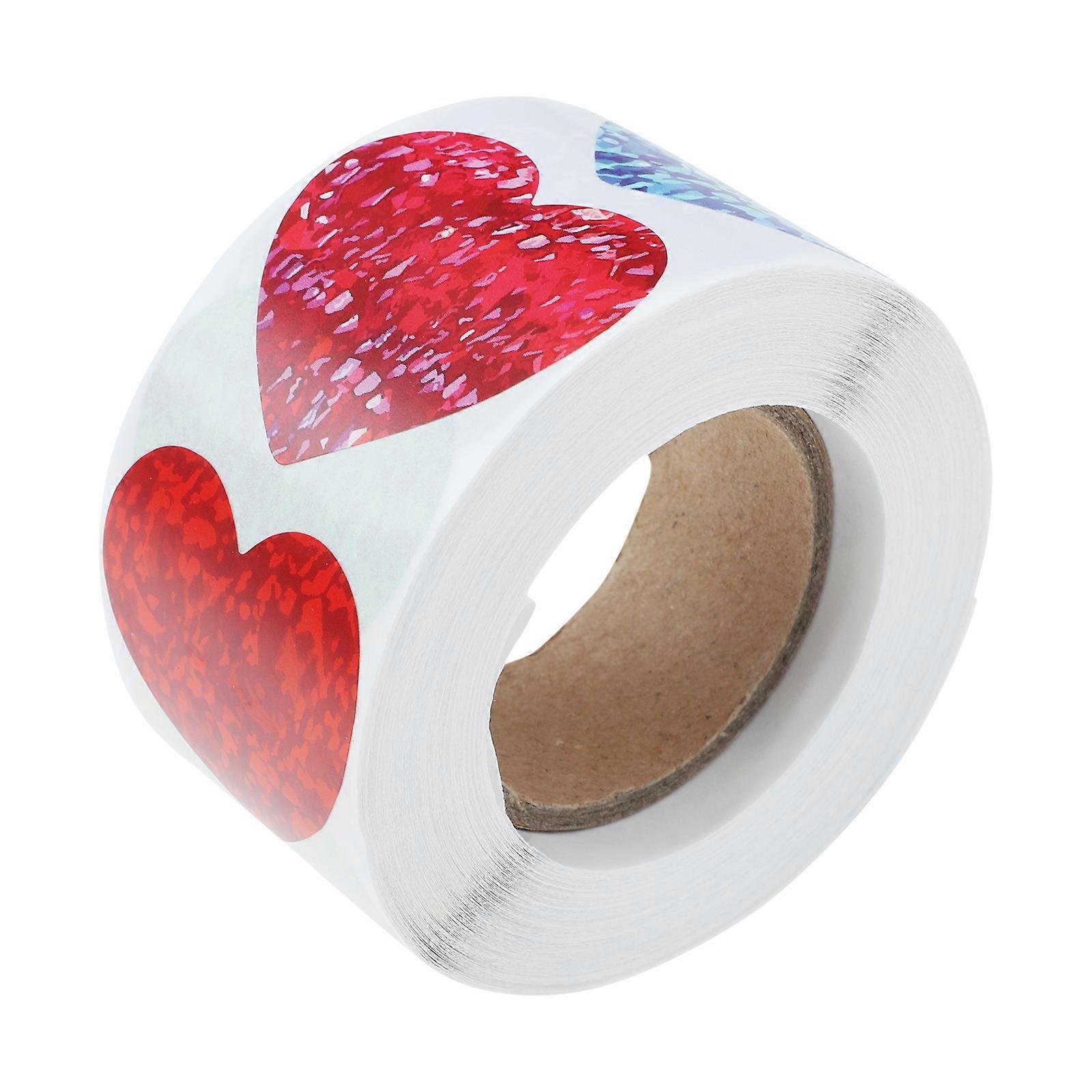 Kraft Paper Sealing Sticker Heart Shaped Wrapping Stickers Diy Baking Labels present Wrapping Valentine's Day Style 2.75x2.75in Decorative 1 Roll