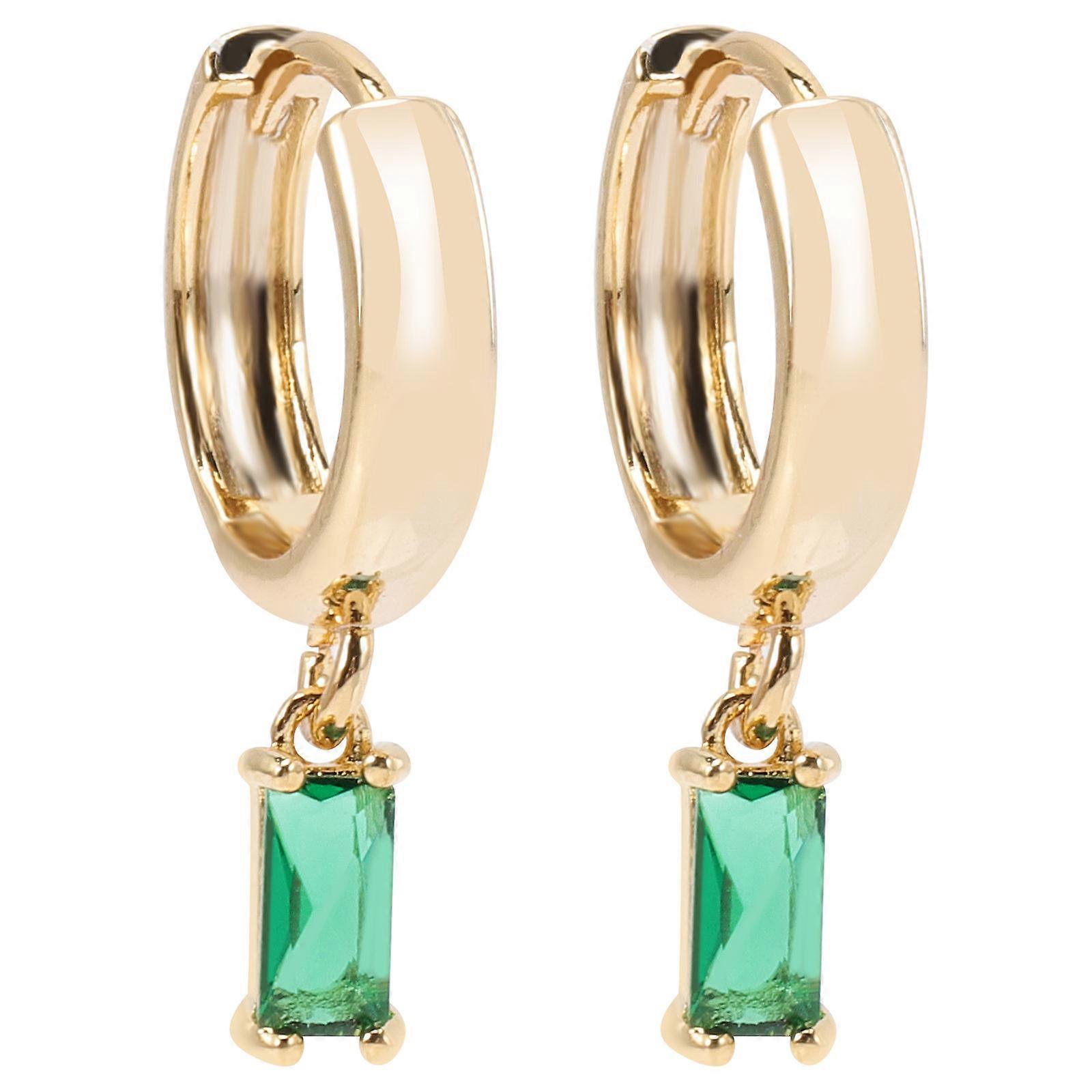 Statement Earrings For Women Trendy Drop Earrings Zircon Green 2.2x1.4cm Size Good Texture Classic Style Birthday present 1 Pair