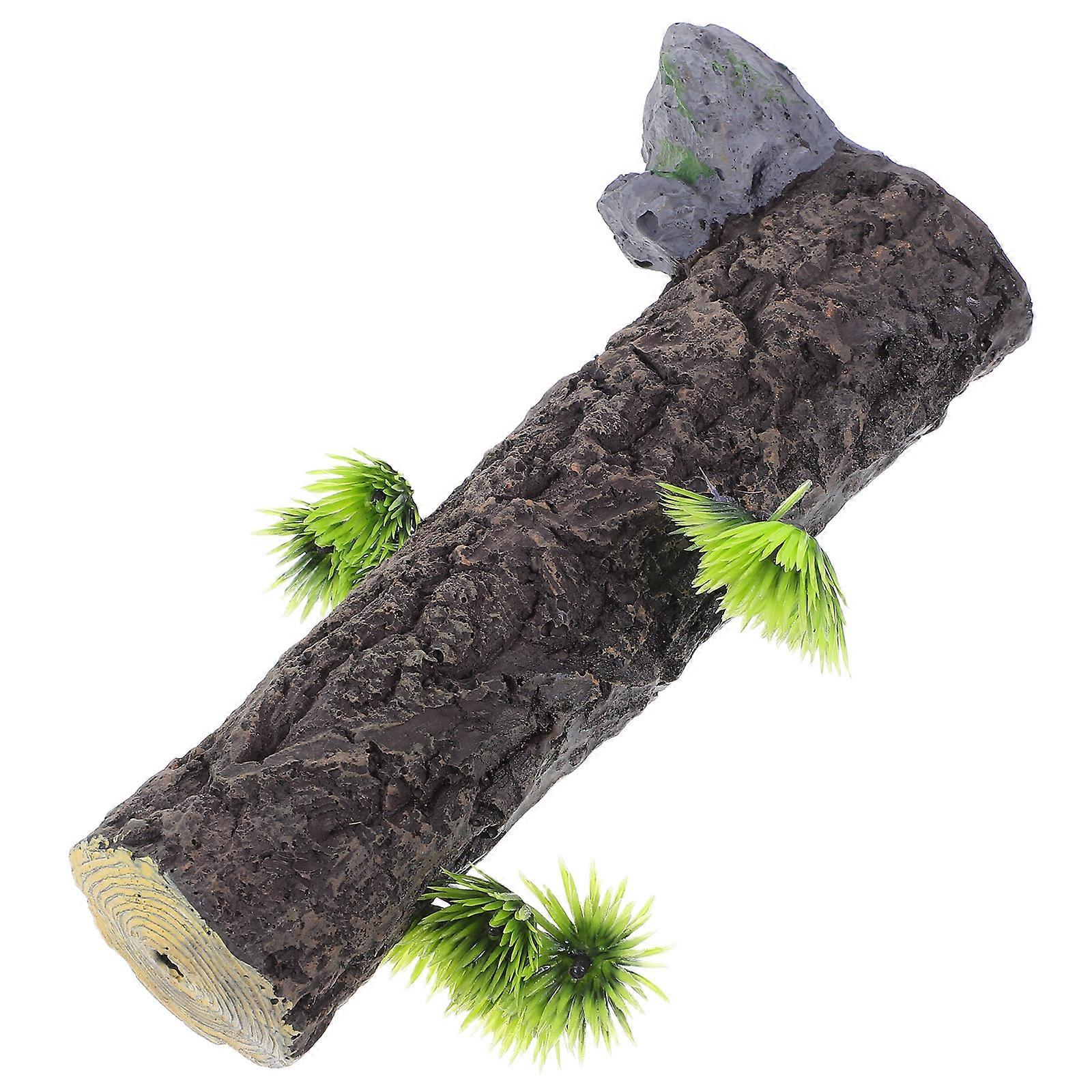 Fish Tank Landscape Decoration Tree Stump Aquarium Decor Realistic Style Resin Material 1Set
