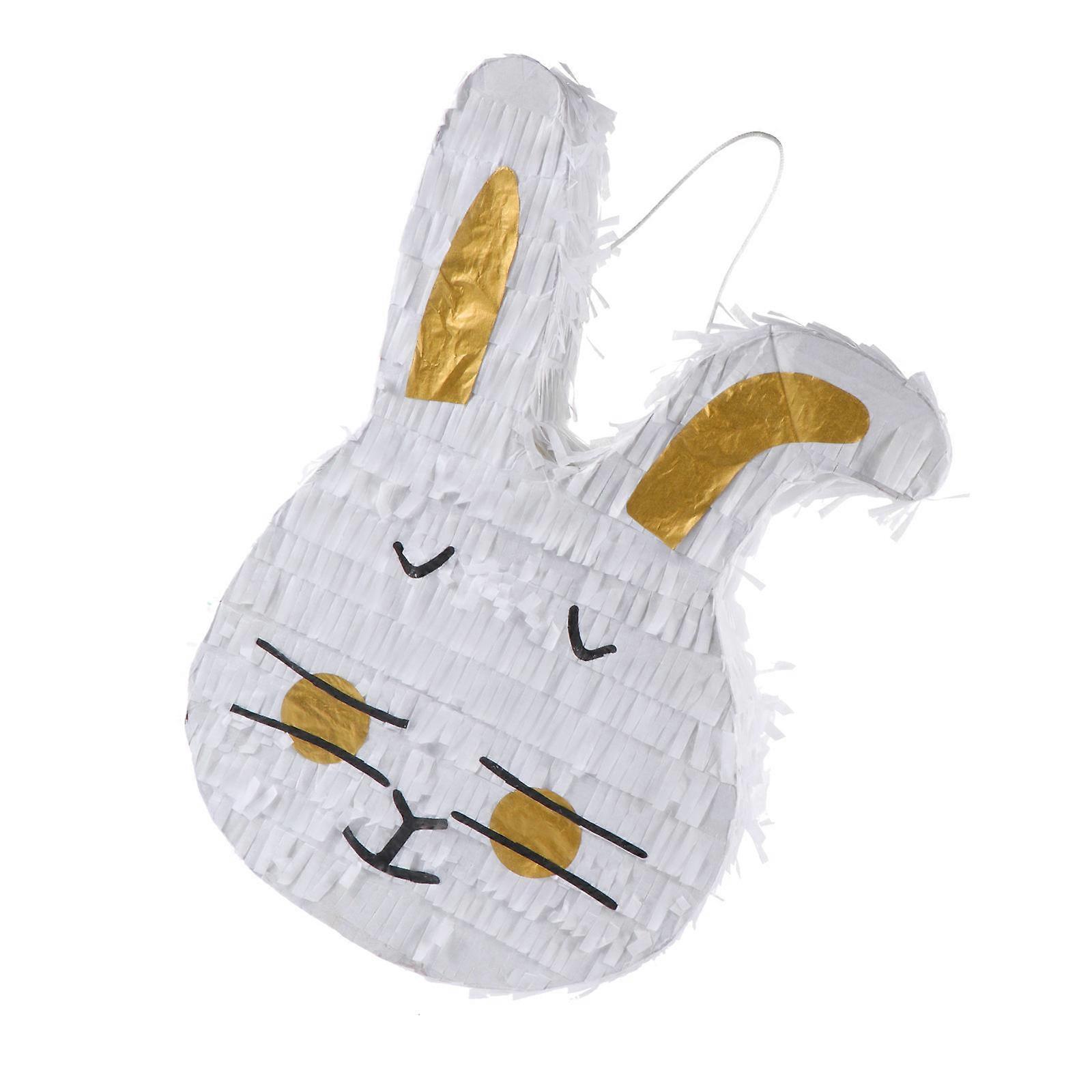 Candy Decoration 3D Rabbit Shape Easter Bunny Pinata White 34X23X6.7CM 1Pack