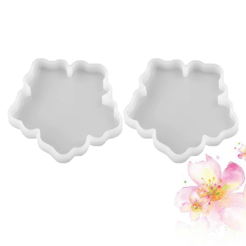 2pcs Creative Flower Shaped DIY Silicone Mold with Mirror Surface for Epoxy Crafts, Coasters, and Pendants – Durable and Easy to Clean