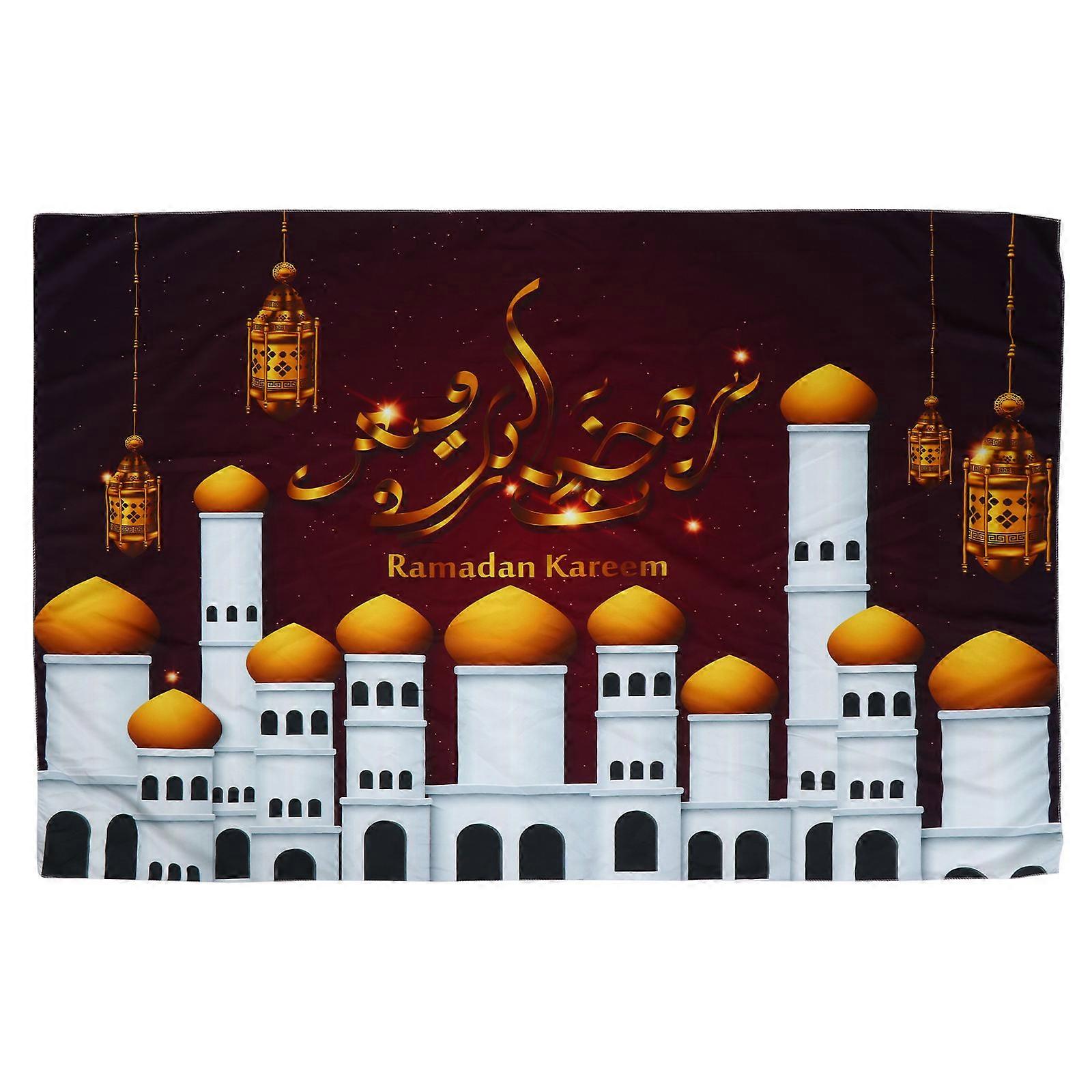 Ramadan Theme Background Cloth Wall Decor Simple Design Polyester 150x100cm 1Pc