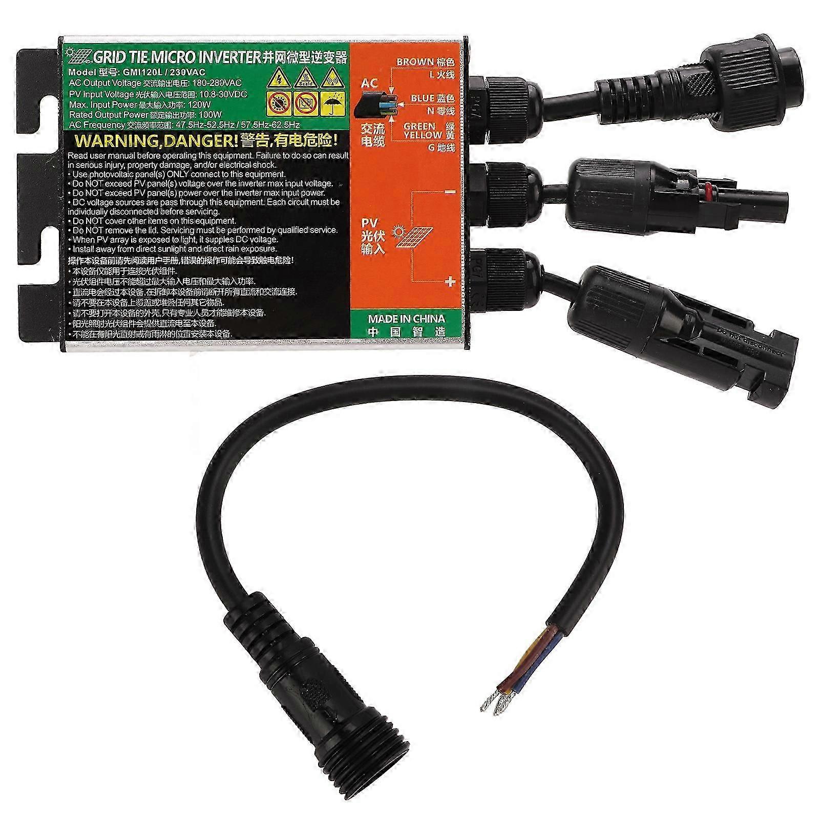 2024Solar Micro Inverter 120W 230V MPPT Grid Connected Aluminum Alloy IP55 Sine Waving Inverter for Small Solar Systems