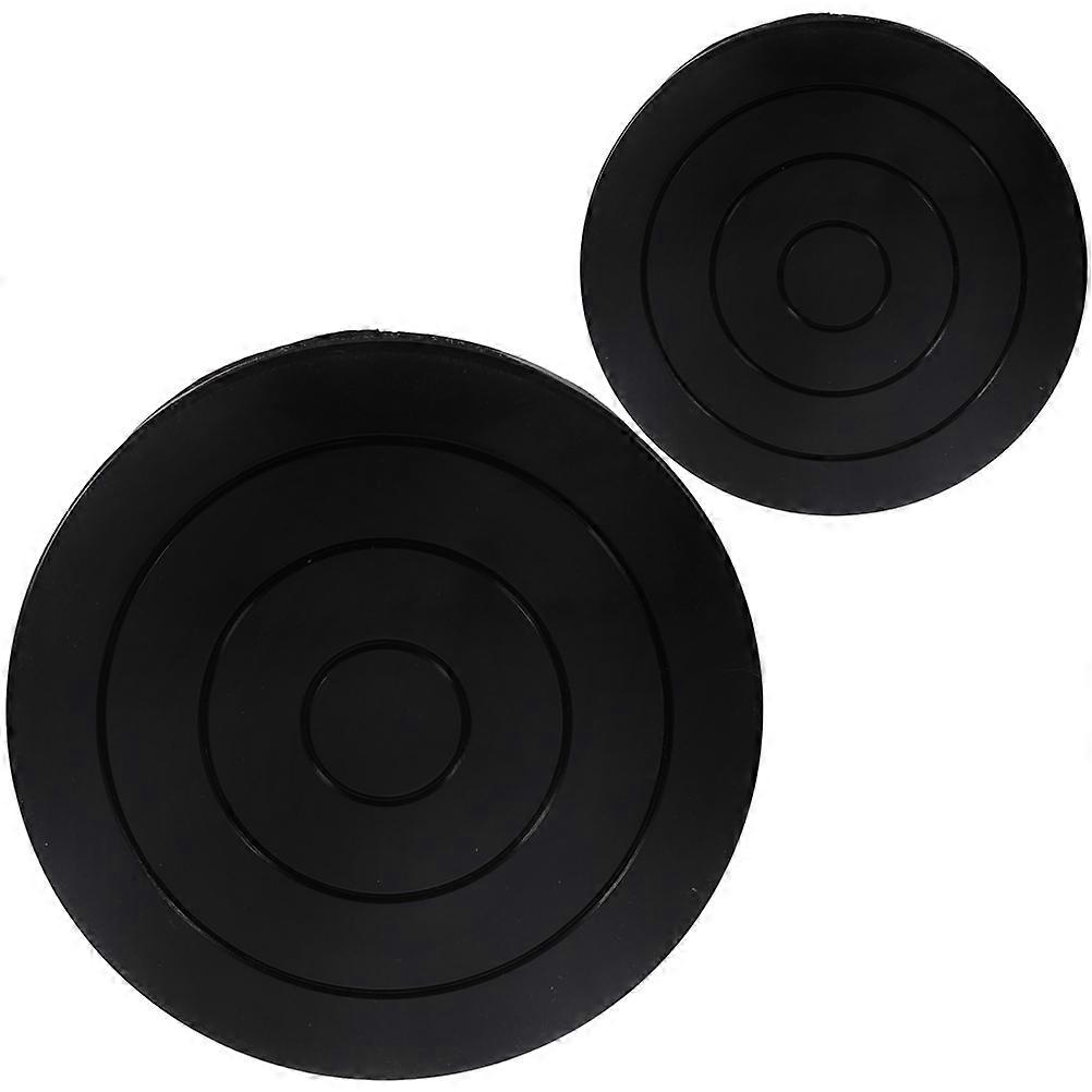Clay Turntable 2Pcs Black Plastic Stable Rotation for Cake Use with Rotating Bearing