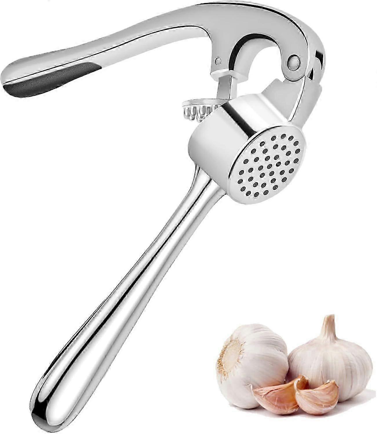 Stainless Steel Garlic Press with Ergonomic Handle