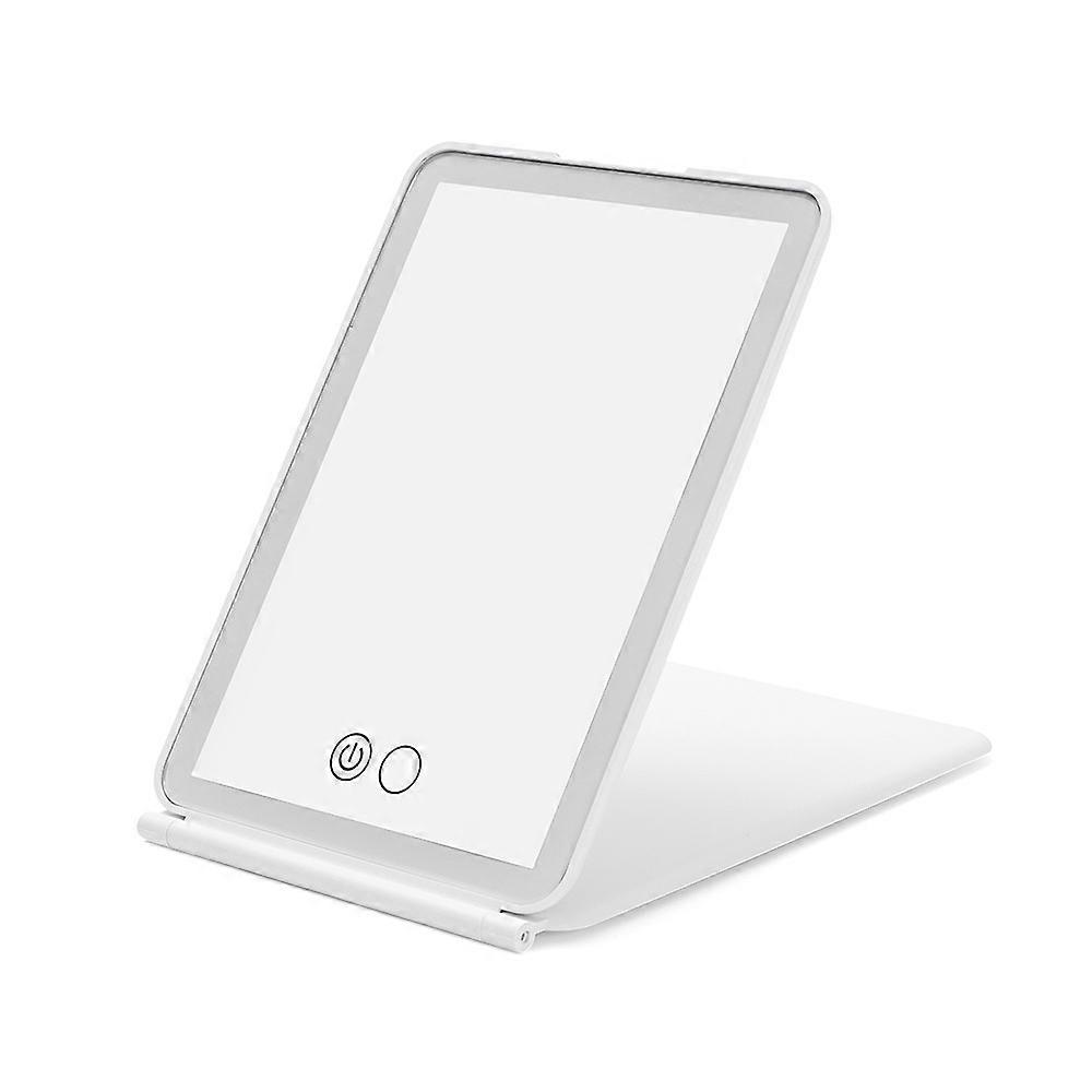 Travel Makeup Mirror with 72 LED Lights, 3-Color Dimmable Touch Screen, Rechargeable Vanity Mirror with Lights (Rose Gold)