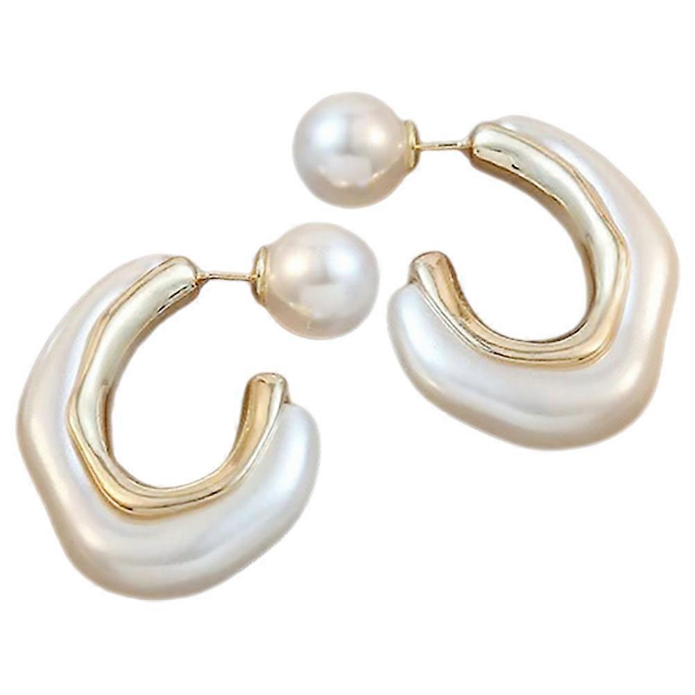 Here's a polished and engaging product description based on your input:
**1 Pair Delicate Imitation Pearl Earrings for Women – Lightweight