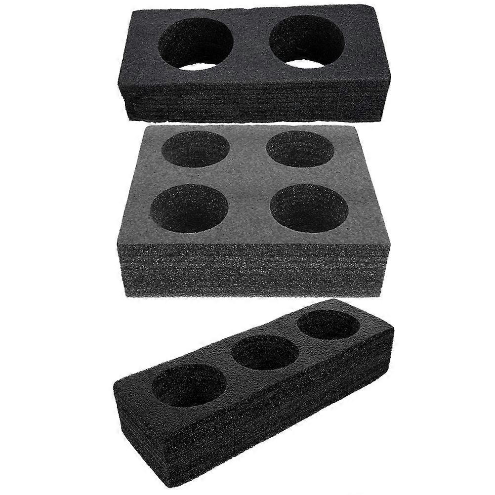 Multiple Coffee Cup Carrier Shock-Proof Square Shape 3Set Black Foam For Camping And Picnic