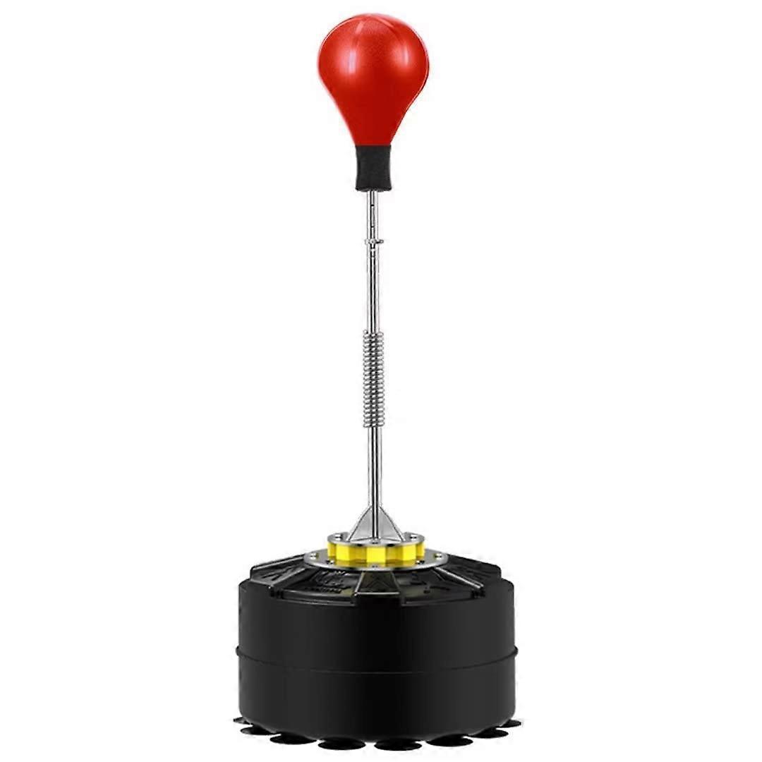 Freestanding Punch Ball Punch Bag for Stress Relief - 14" Red Shock Absorbing Bag with Suction Cups and Tendon Base