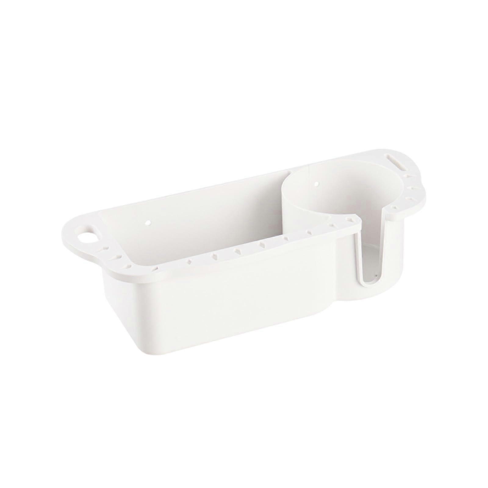 Multifunctional Organizer Box for Drinks and Gadgets with Hooks, White, Compact Design for Fishing Enthusiasts