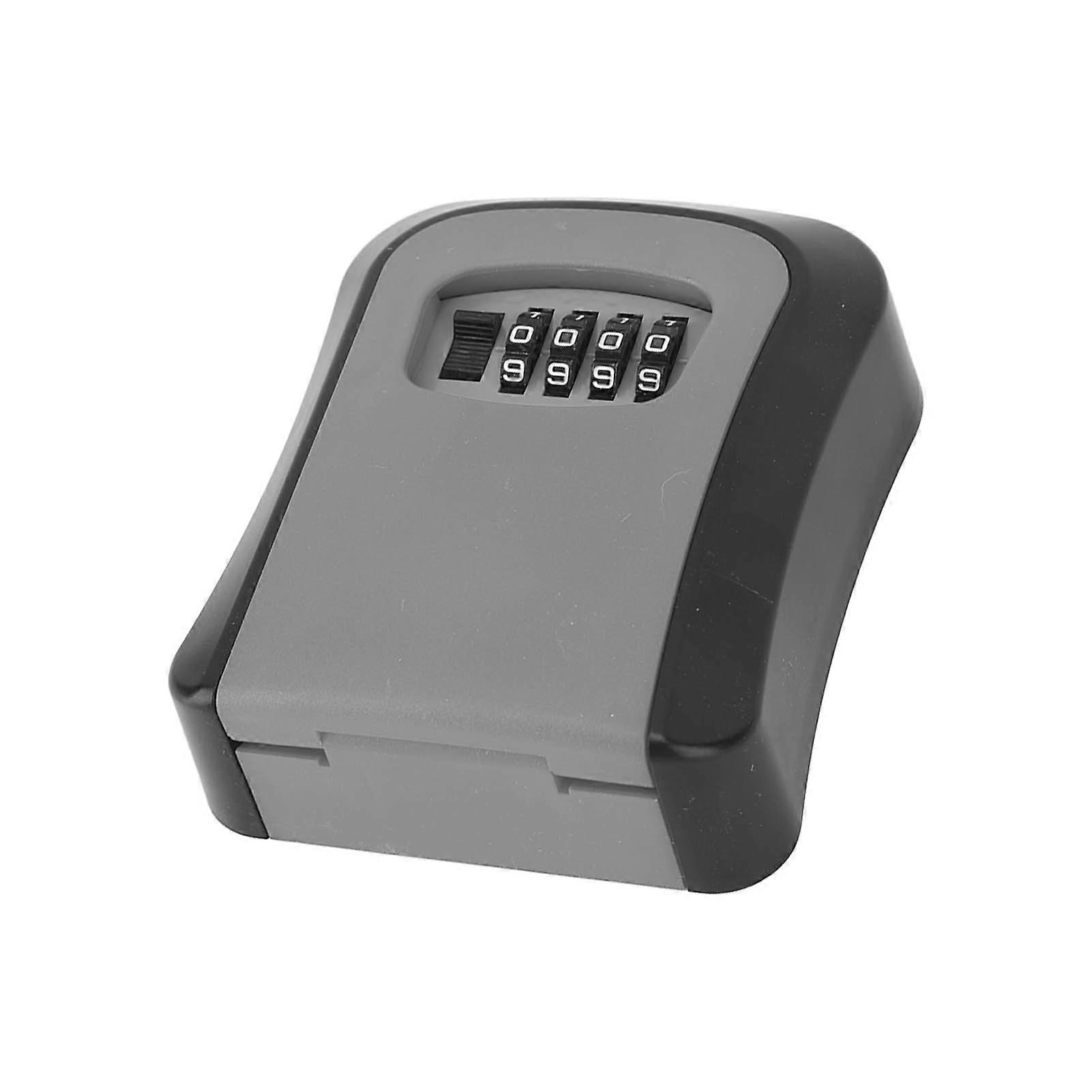 Resettable Code Key Lock Box Portable Combination Lockbox 5 Keys Capacity Wall Mounted Key Storage Lock Box for Outdoor Indoor Gray (Without Dust Cov