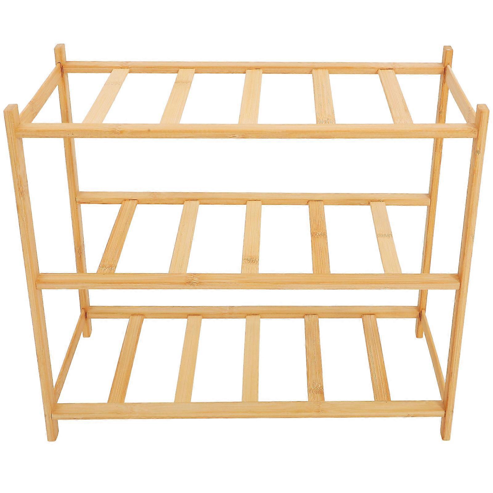 Bamboo Shoe Rack Space Saving Easy to Clean Multi Layer Shoe Organizer 50 00X42 00X23 00CM 1Set