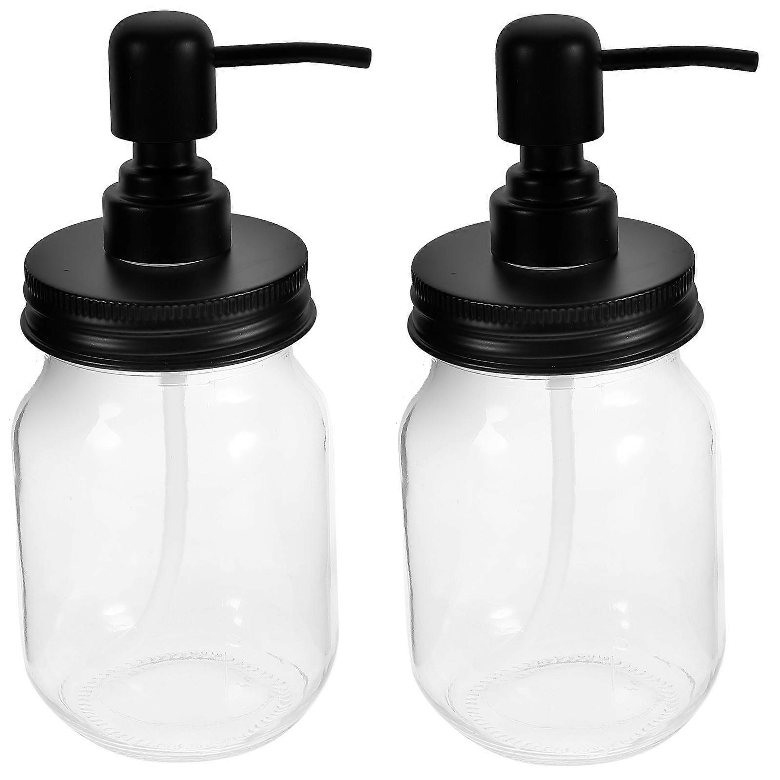 Storage Jars For Kitchen Large-Capacity Pump Jar Clear Honey Coffee Syrup Pump Bottle 2Pcs Cylindrical Mason