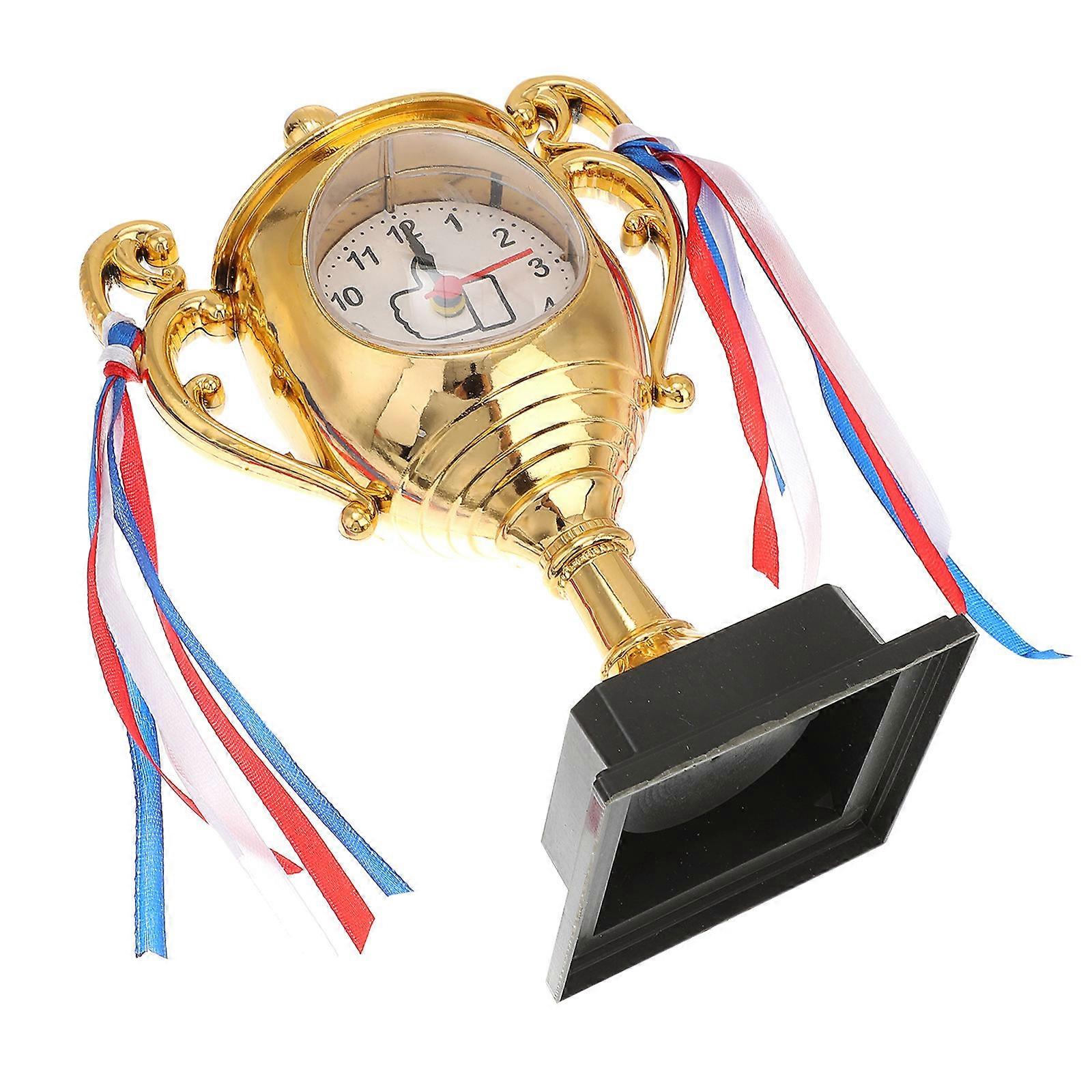 Trophy Shape Alarm Clock for Home Use Made of Plastic in Multi Colors Great Graduation Gift 1Pc