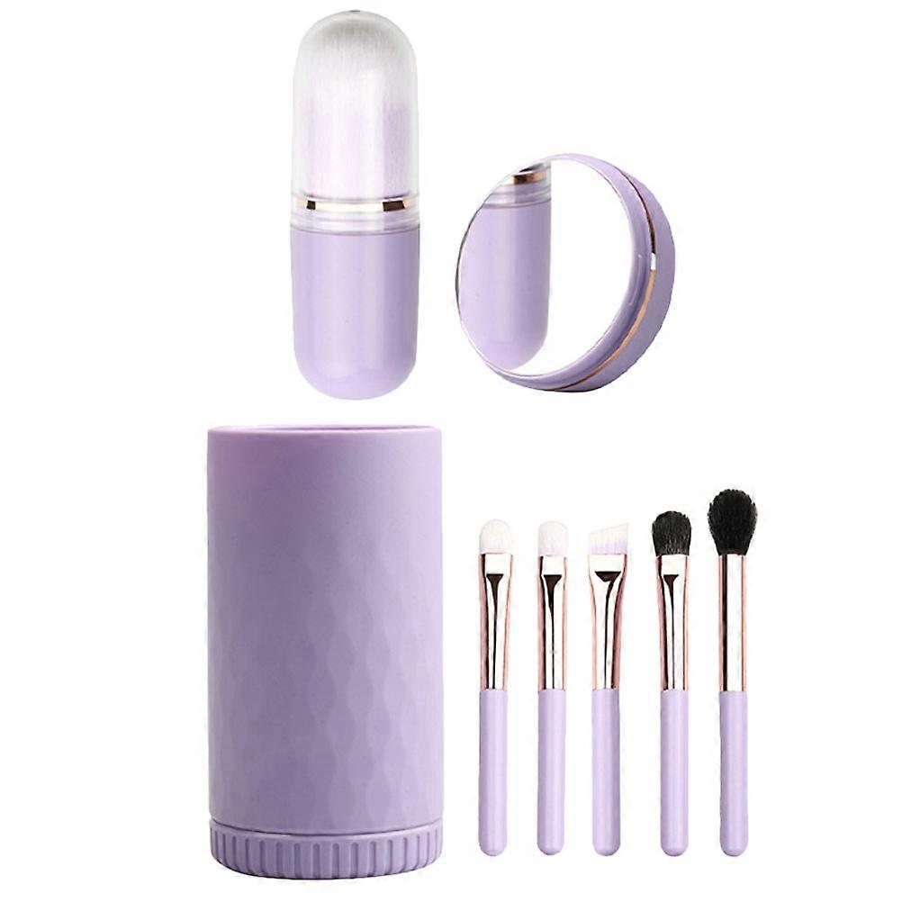 Makeup Brush for Women Professional Design Set with Mirror for Work 10.6x5cm Violet 1Set